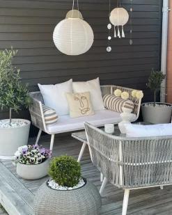RAGUSA 4 personers Loungesæt med bord Cremehvid PE-rattan