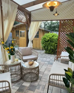RAVELLO 4 personers Loungesæt med bord Naturlig PE-rattan