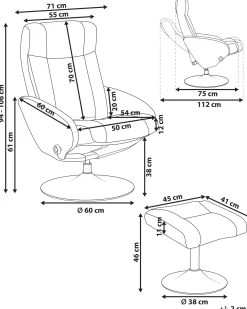 Recliner stol APATE Sort