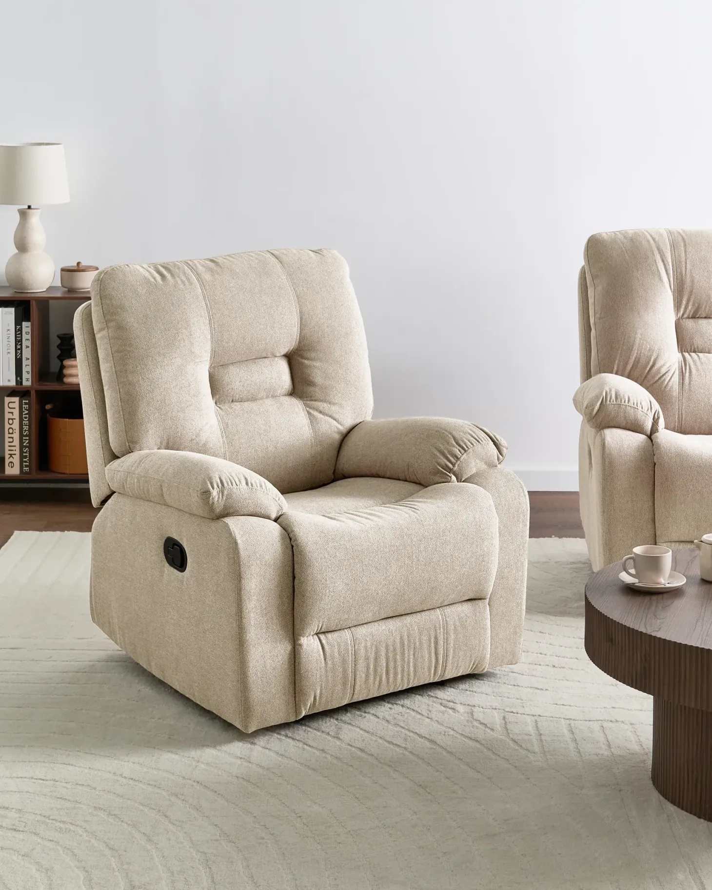 Recliner stol BERGEN Inkl. fodstøtte Beige