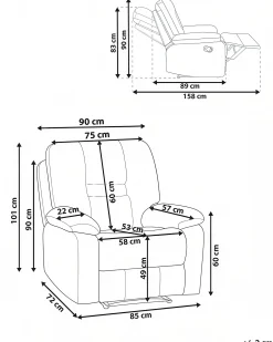 Recliner stol BERGEN Inkl. fodstøtte Beige
