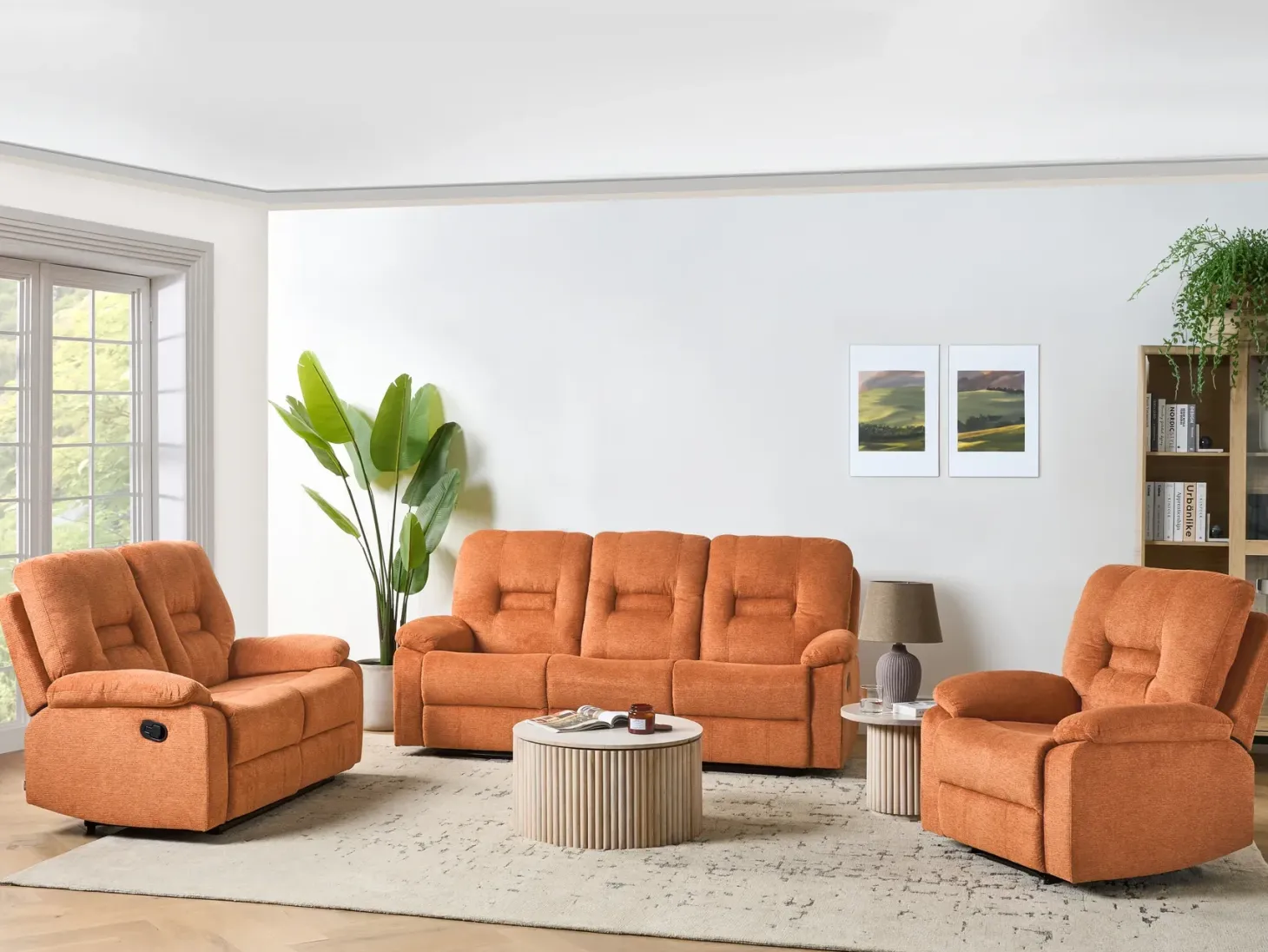 Recliner stol BERGEN Inkl. fodstøtte Orange