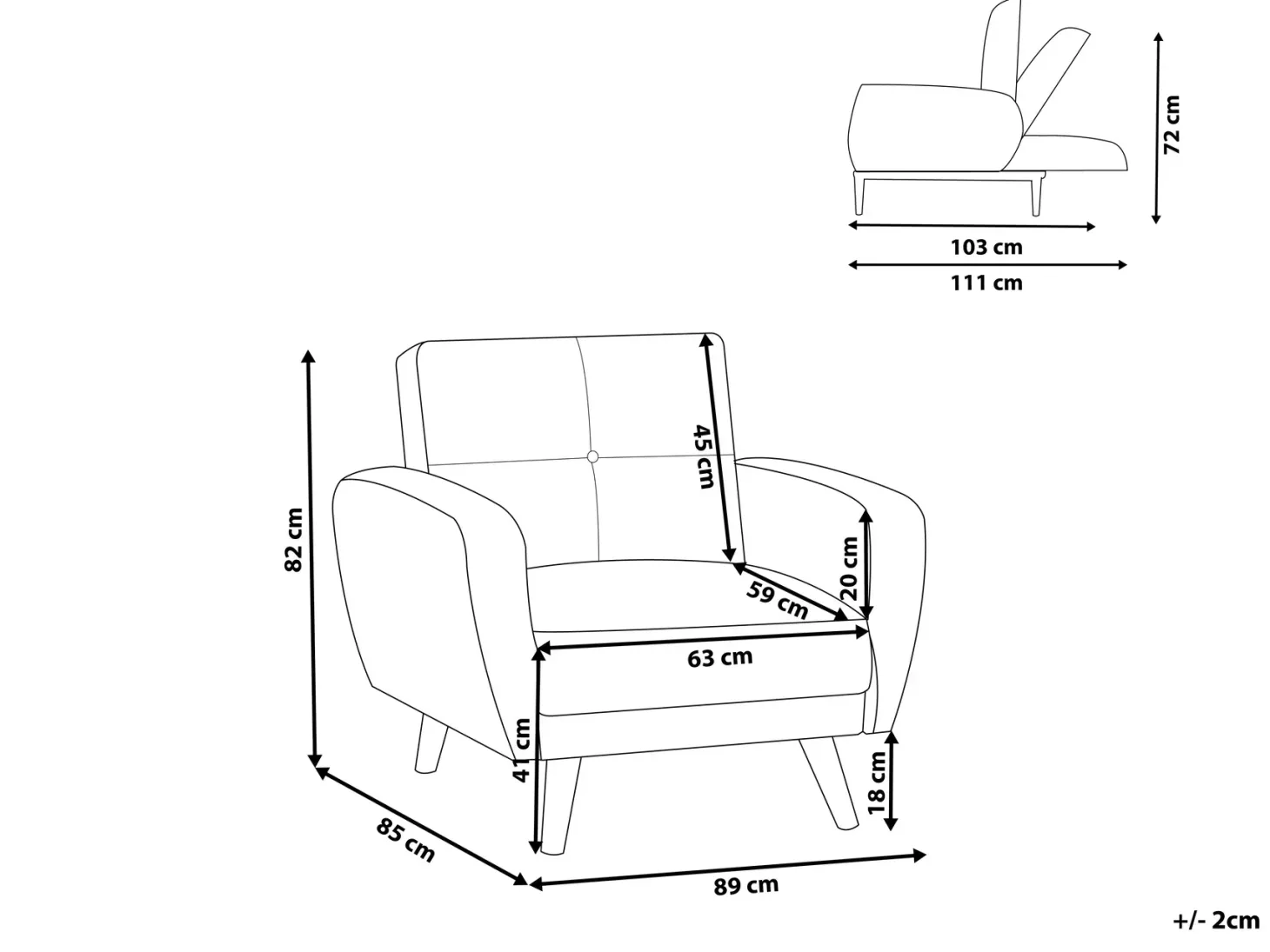 Recliner stol FLORLI Sort