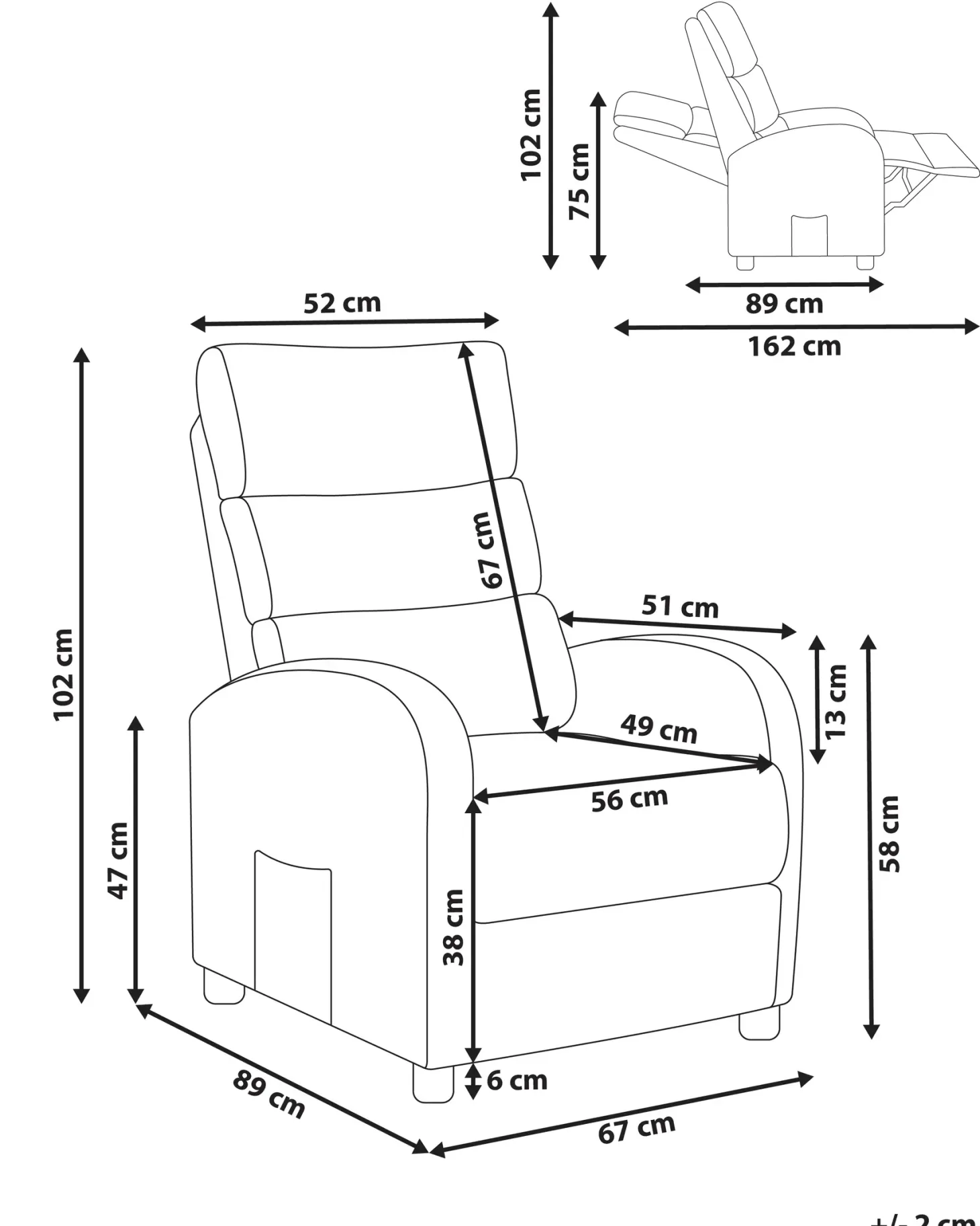 Recliner stol OTUS Brungrå
