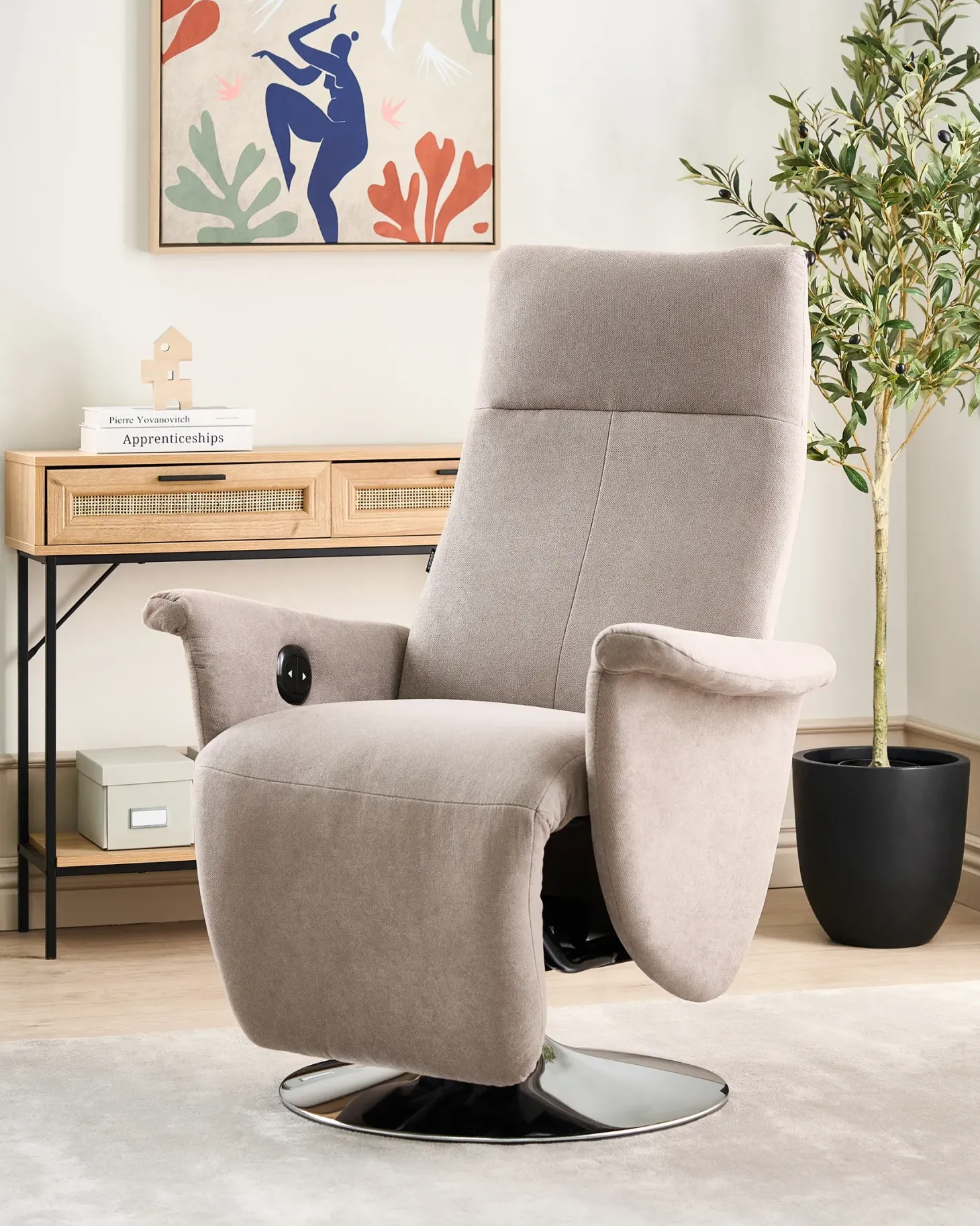 Recliner stol PRIME Inkl. fodstøtte Brungrå