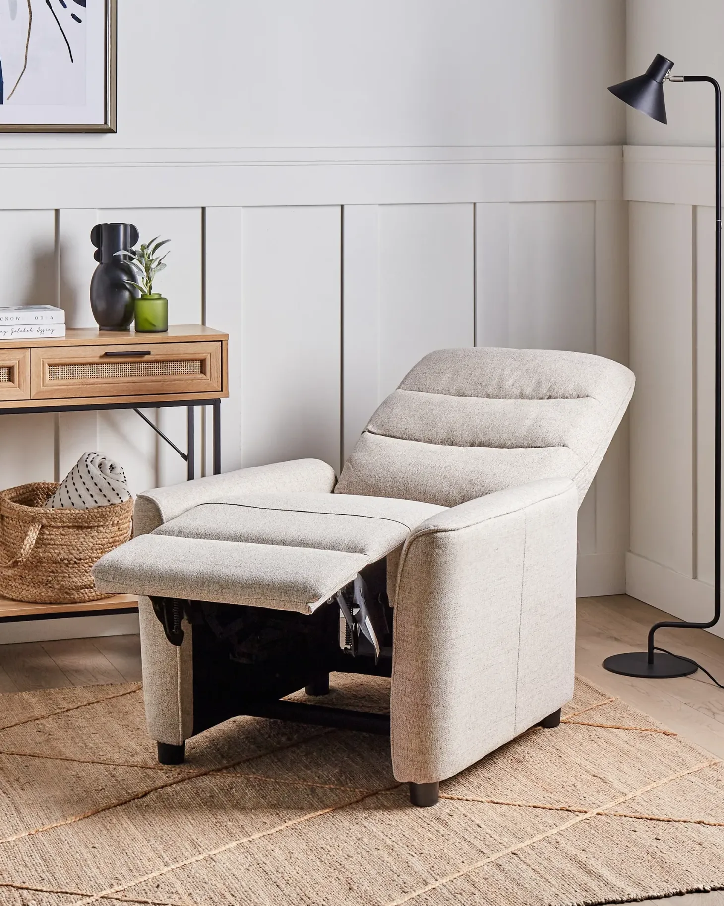 Recliner stol SANDE Inkl. fodstøtte Beige