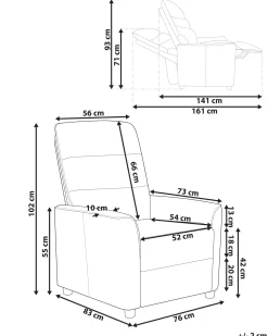 Recliner stol SANDE Inkl. fodstøtte Brun