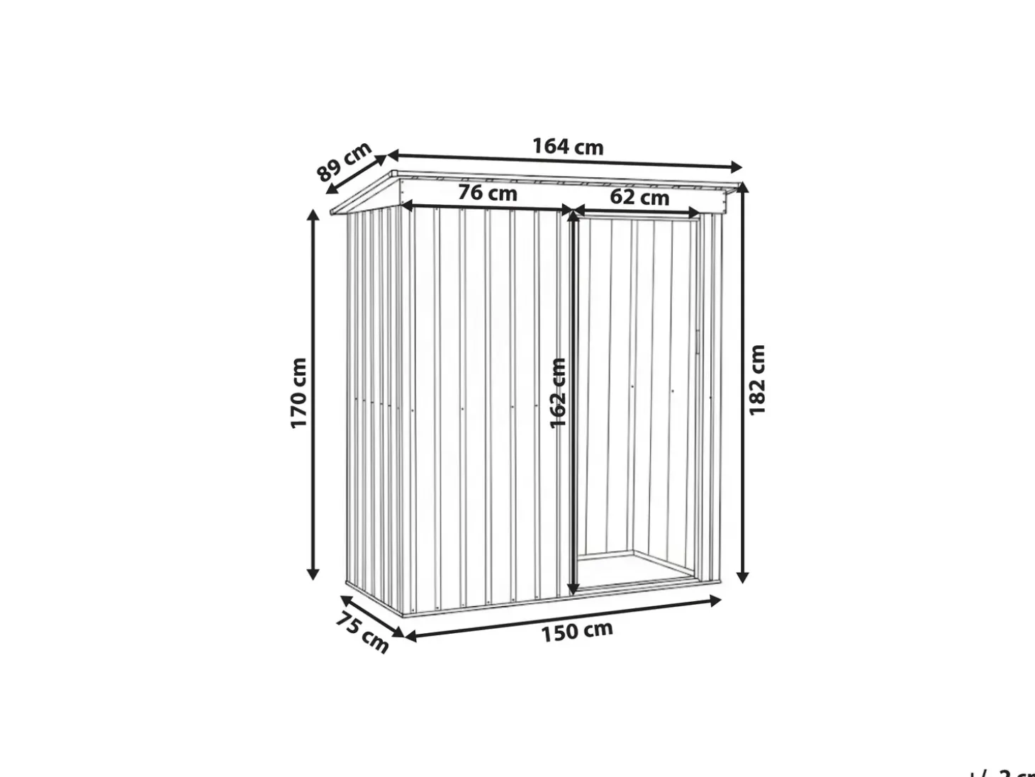 Redskabsskur AISONE 150 cm 89 cm Grafit