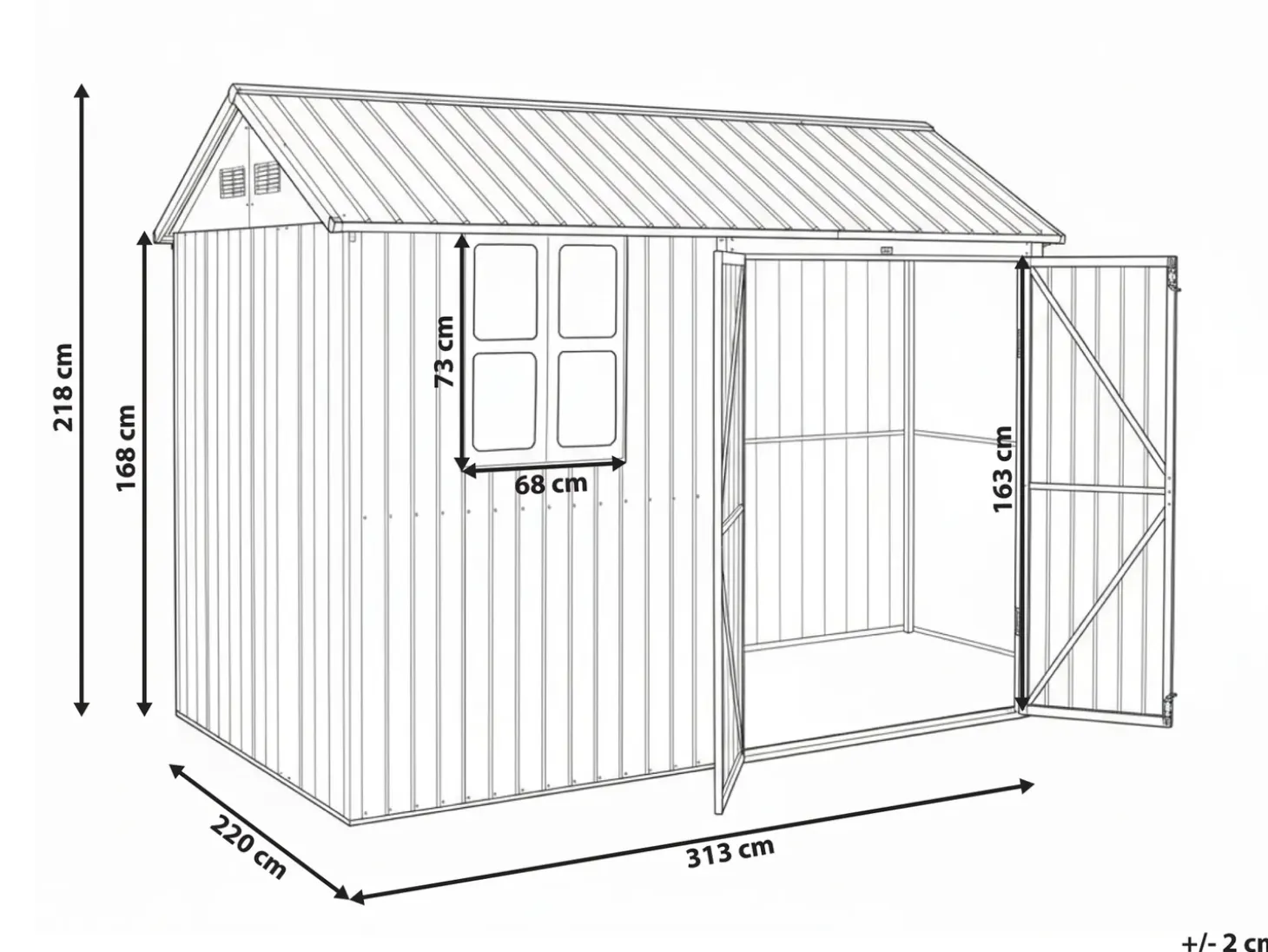 Redskabsskur NOCCIANO 313 cm 220 cm Brun