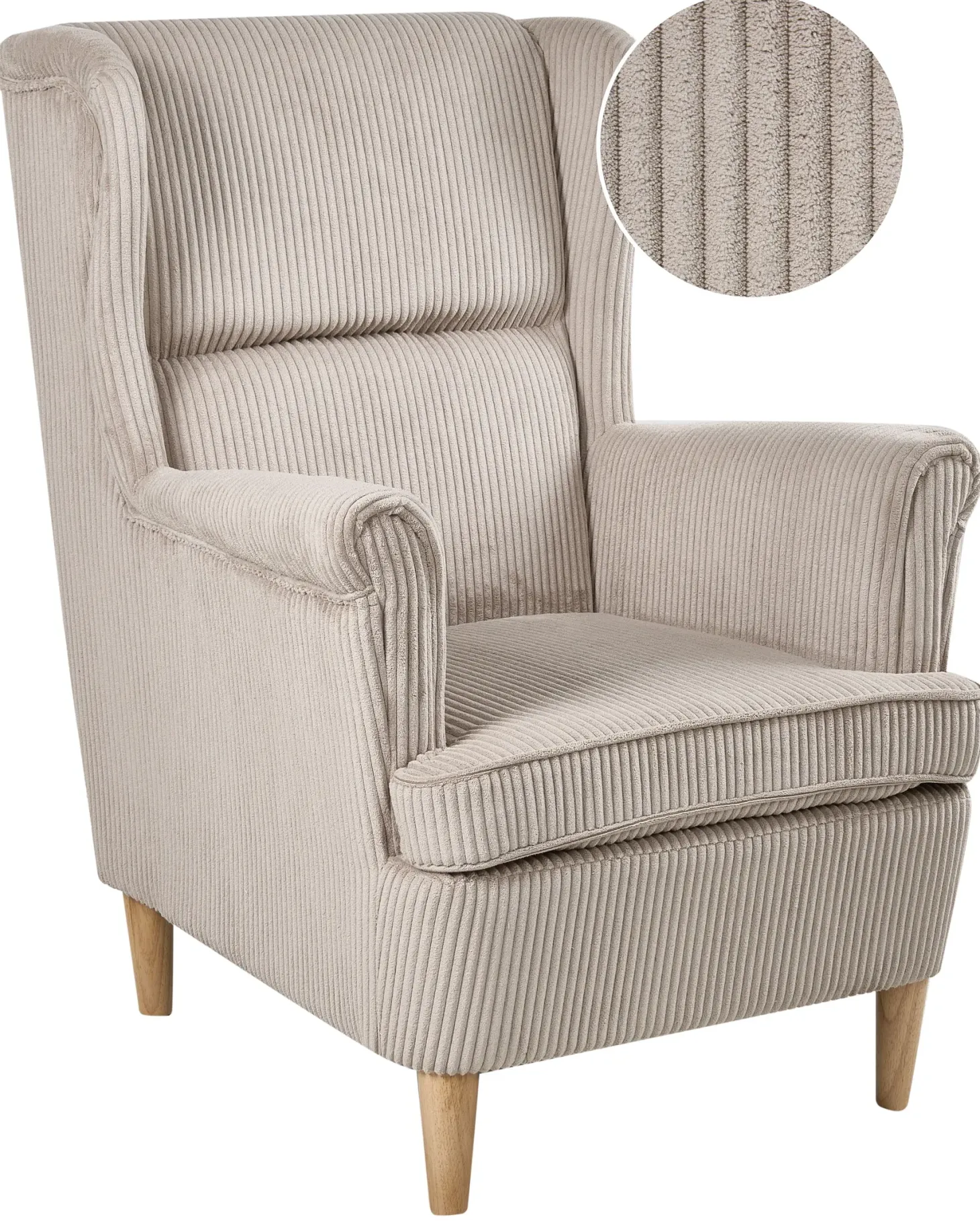 Øreklapstol ABSON Fløjl Beige