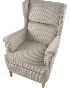 Øreklapstol ABSON Fløjl Beige