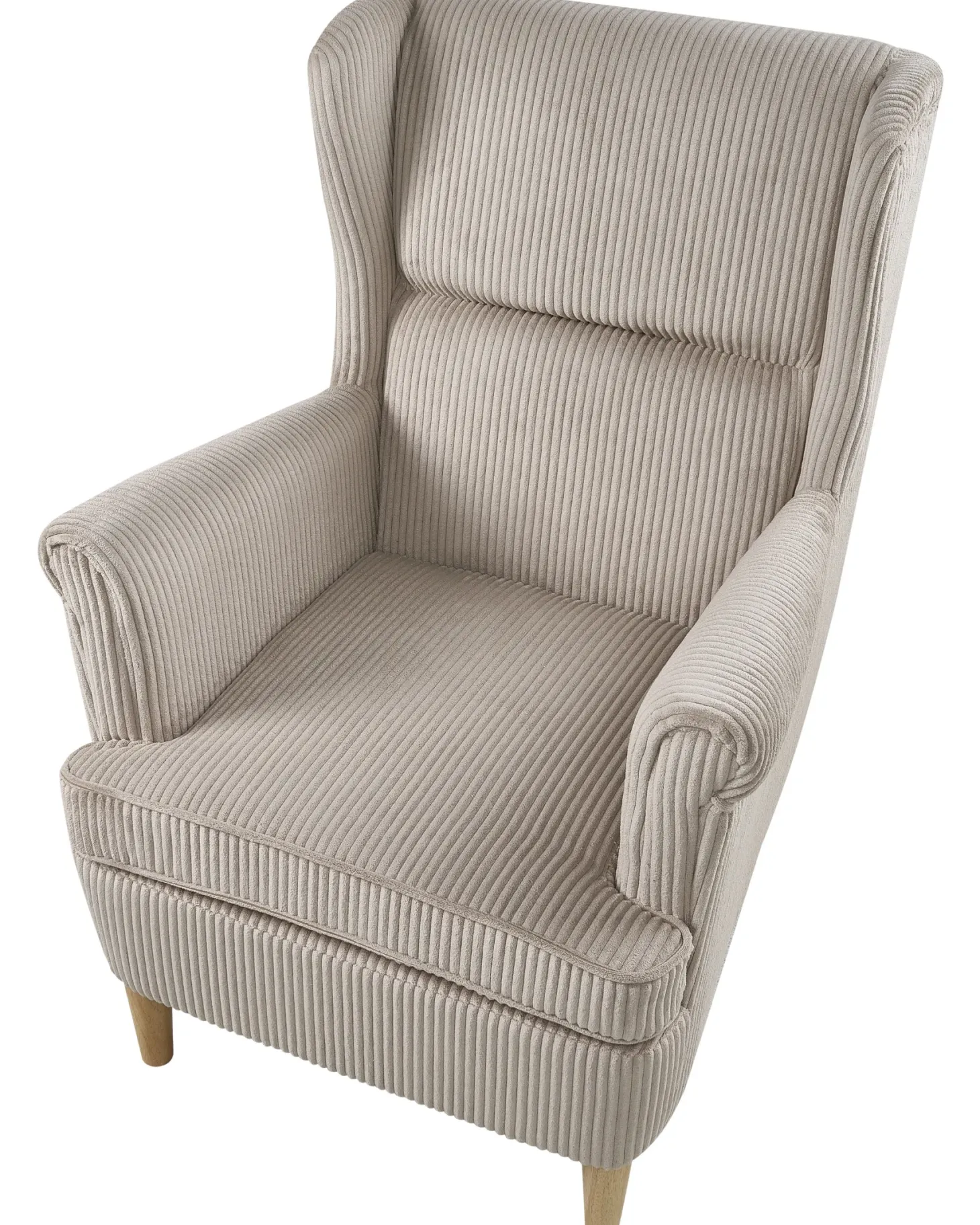 Øreklapstol ABSON Fløjl Beige