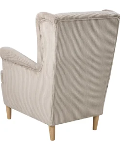 Øreklapstol ABSON Fløjl Beige