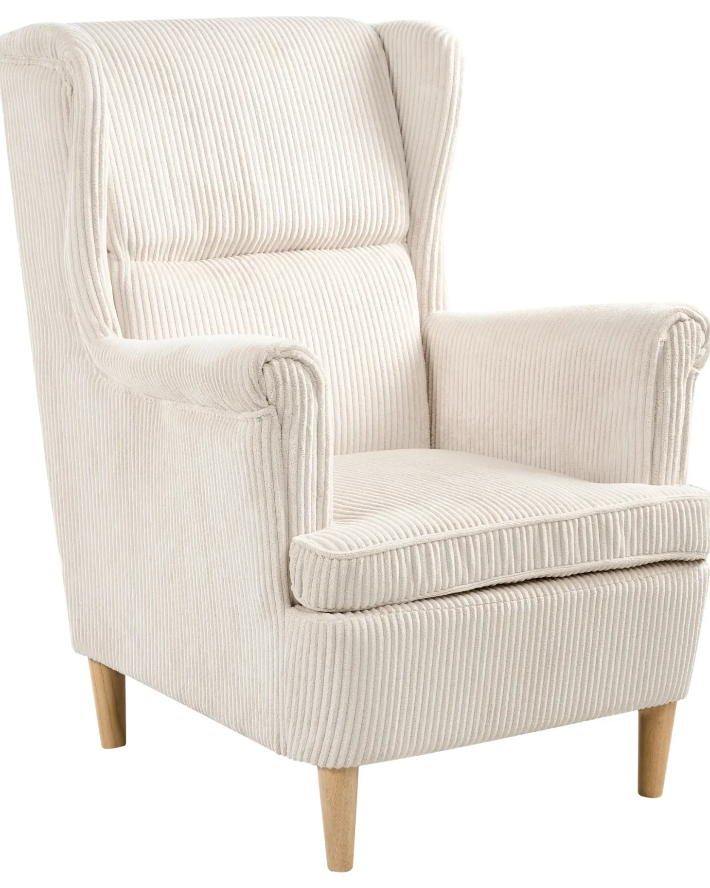 Øreklapstol ABSON Fløjl Lys Beige