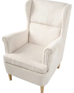 Øreklapstol ABSON Fløjl Lys Beige
