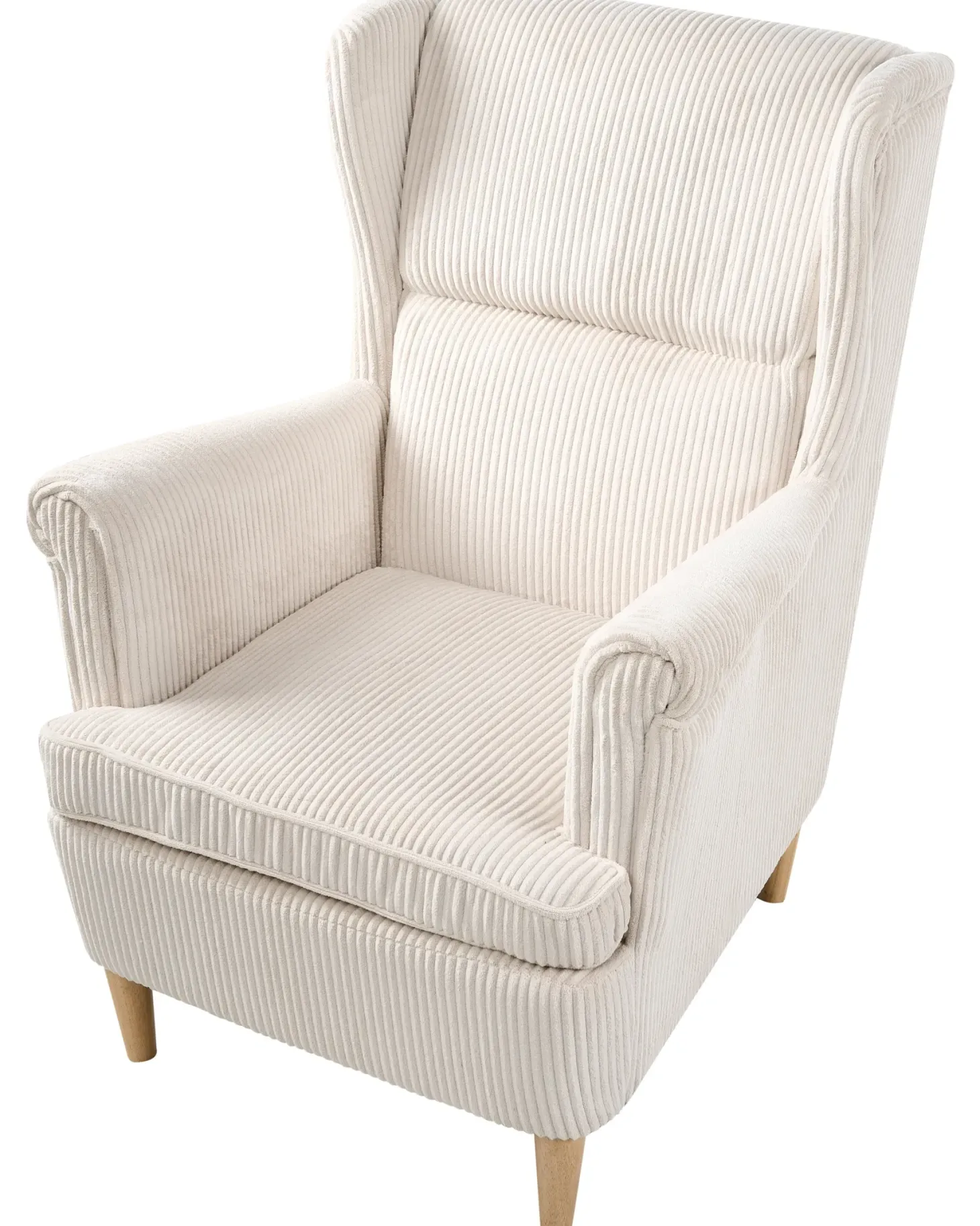 Øreklapstol ABSON Fløjl Lys Beige