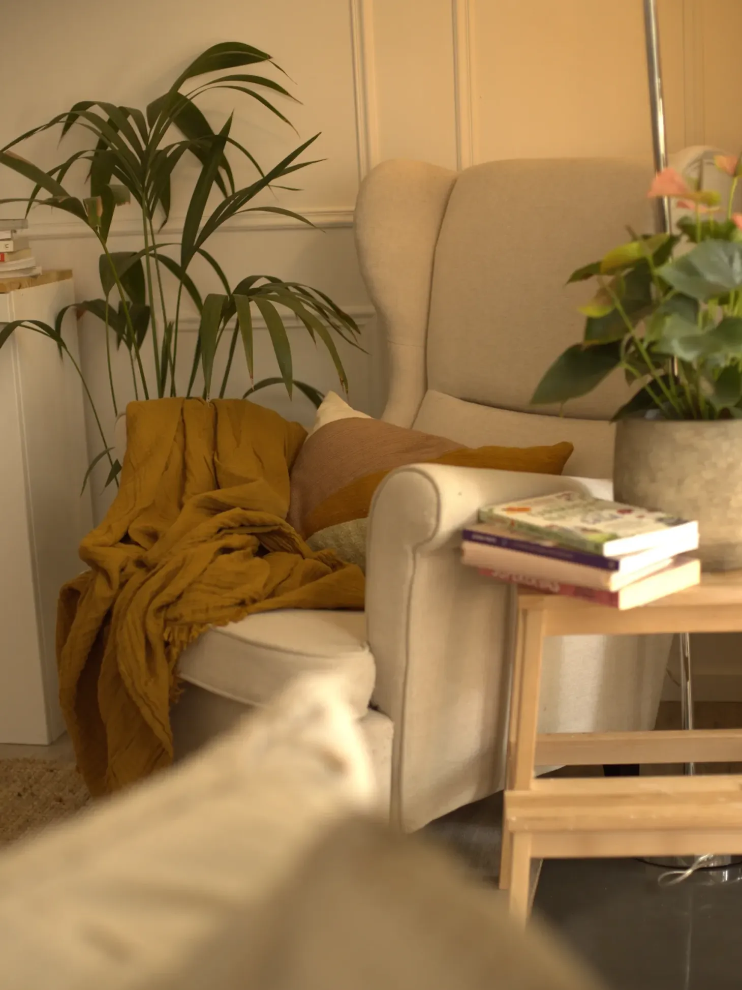 Øreklapstol ABSON Lys Beige
