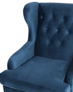 Øreklapstol ALTA Velour Mørkeblå