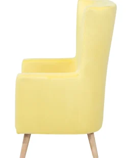 Øreklapstol ONEIDA Velour Gul