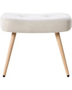 Øreklapstol VEJLE med fodskammel Lys Beige