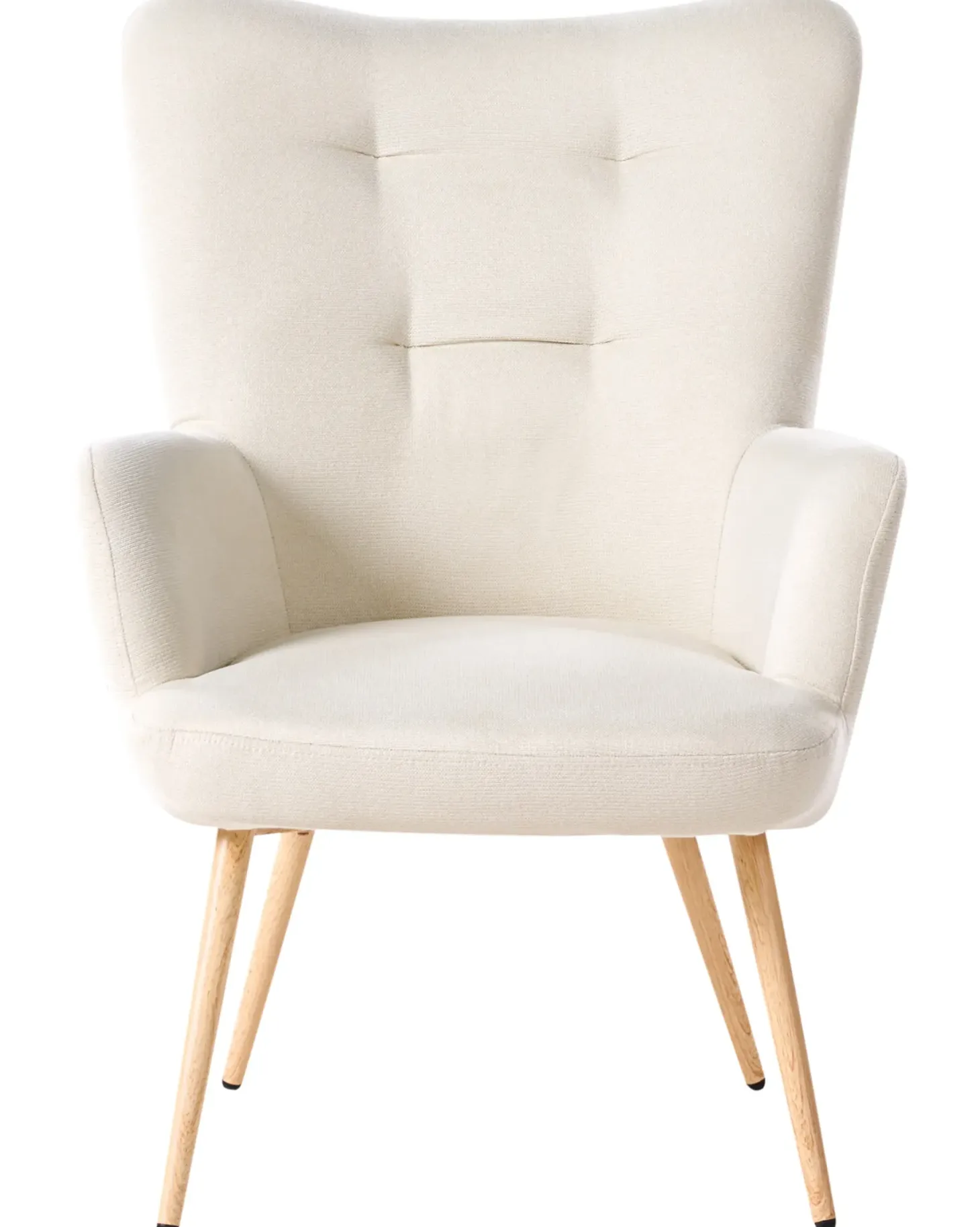 Øreklapstol VEJLE med fodskammel Lys Beige