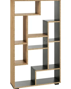 Reol ALMA 122 cm Brun/sort
