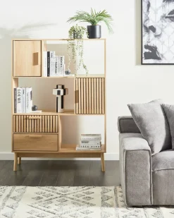 Reol LYNWOOD 140 cm Lysebrun