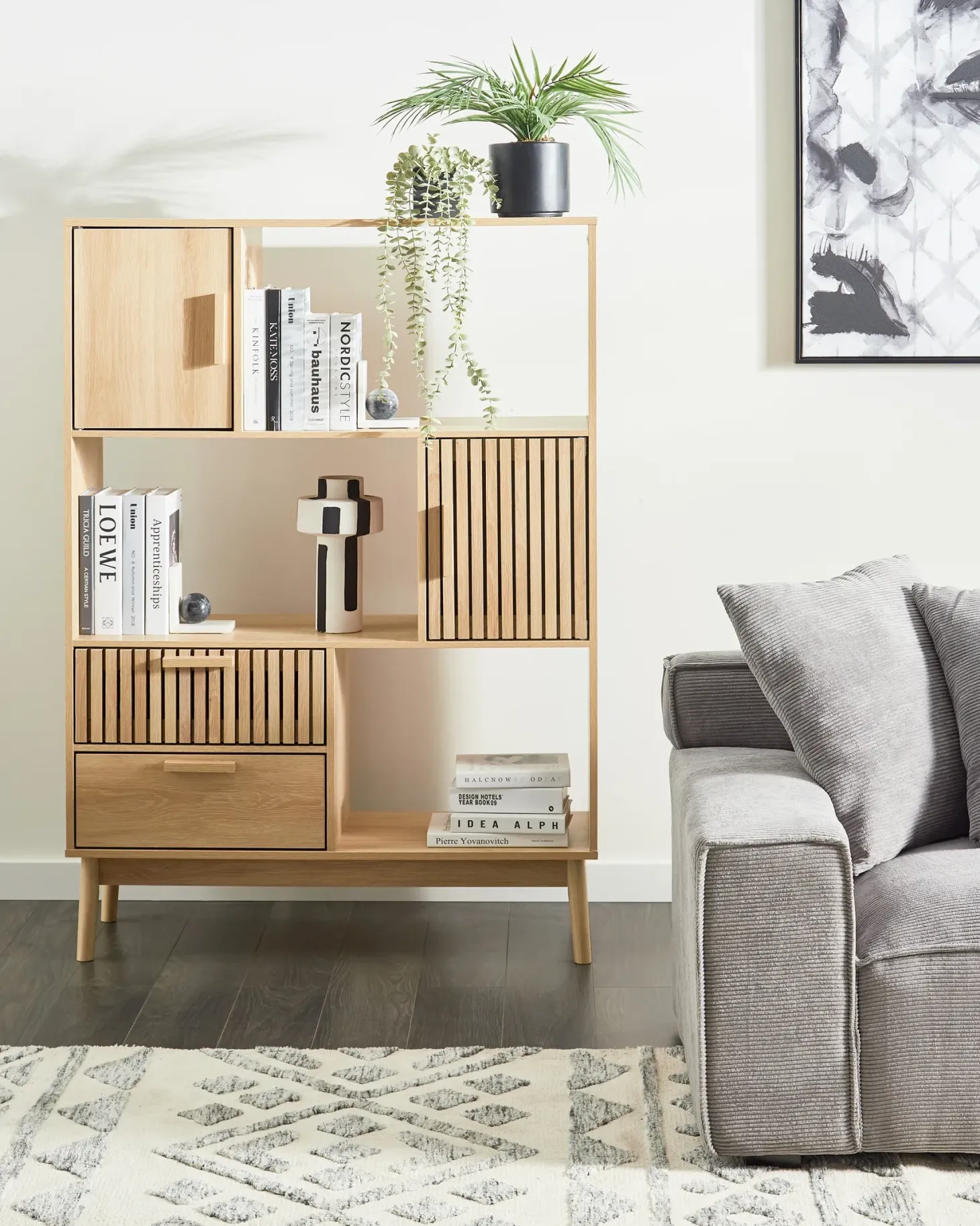 Reol LYNWOOD 140 cm Lysebrun