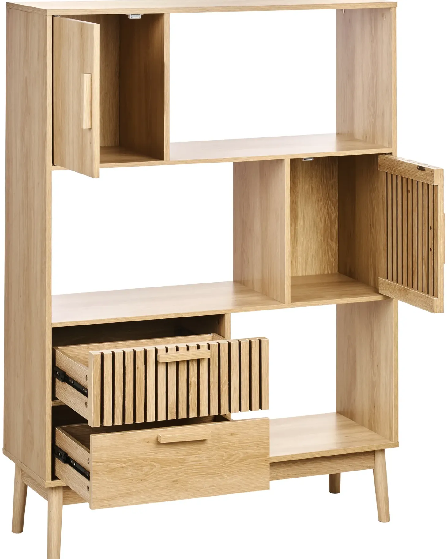 Reol LYNWOOD 140 cm Lysebrun