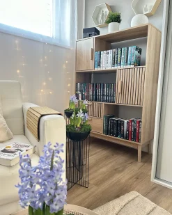 Reol LYNWOOD 140 cm Lysebrun