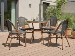 RIFREDDO 4 personers Havemøbelsæt Grå PE-rattan