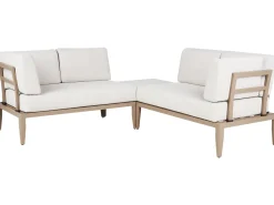 RIMA III 6 personers Have-hjørnesofasæt Venstrevendt Lys Beige Metal