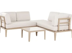 RIMA III 6 personers Have-hjørnesofasæt Venstrevendt Lys Beige Metal