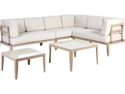 RIMA III 6 personers Have-hjørnesofasæt Venstrevendt Lys Beige Metal