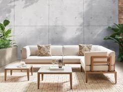 RIMA III 6 personers Have-hjørnesofasæt Venstrevendt Lys Beige Metal