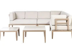 RIMA III 6 personers Have-hjørnesofasæt Venstrevendt Lys Beige Metal