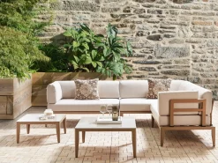RIMA III 6 personers Have-hjørnesofasæt Venstrevendt Lys Beige Metal