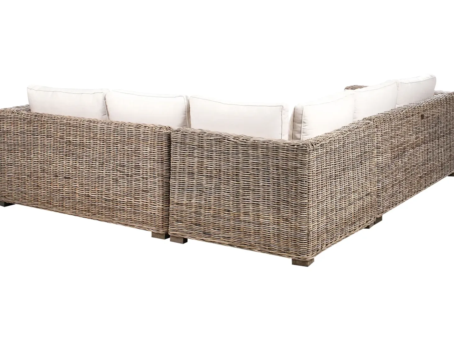 RINELLA 5 personers Have-hjørnesofa med fodskammel Grå Rattan