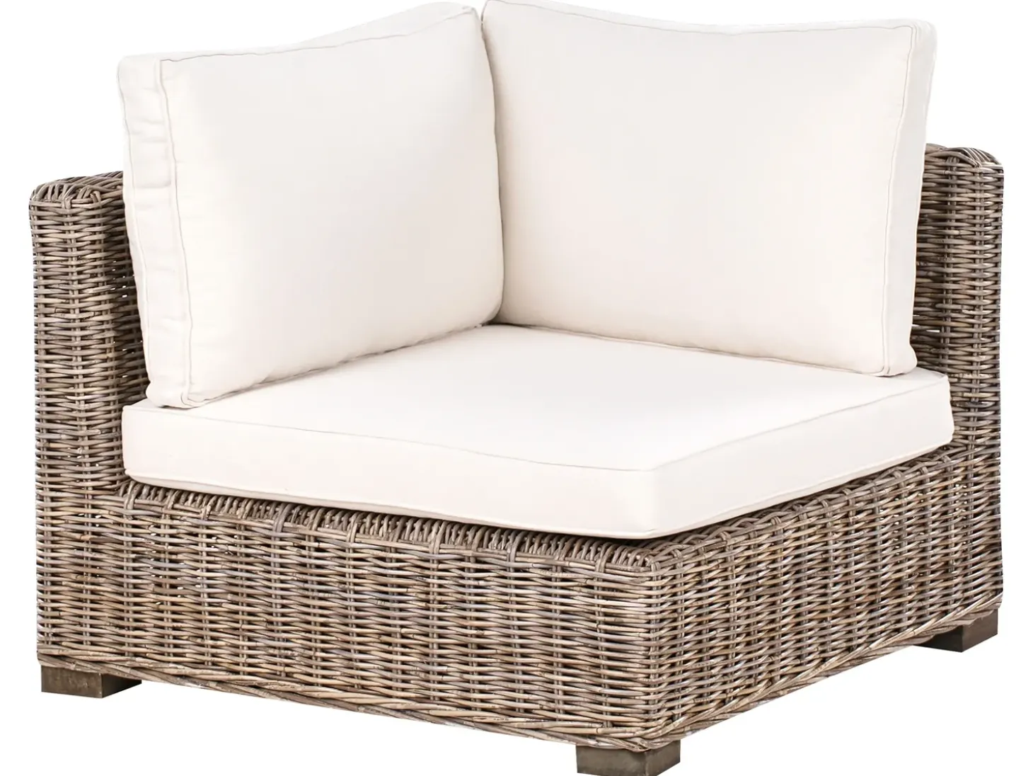 RINELLA 5 personers Have-hjørnesofa med fodskammel Grå Rattan