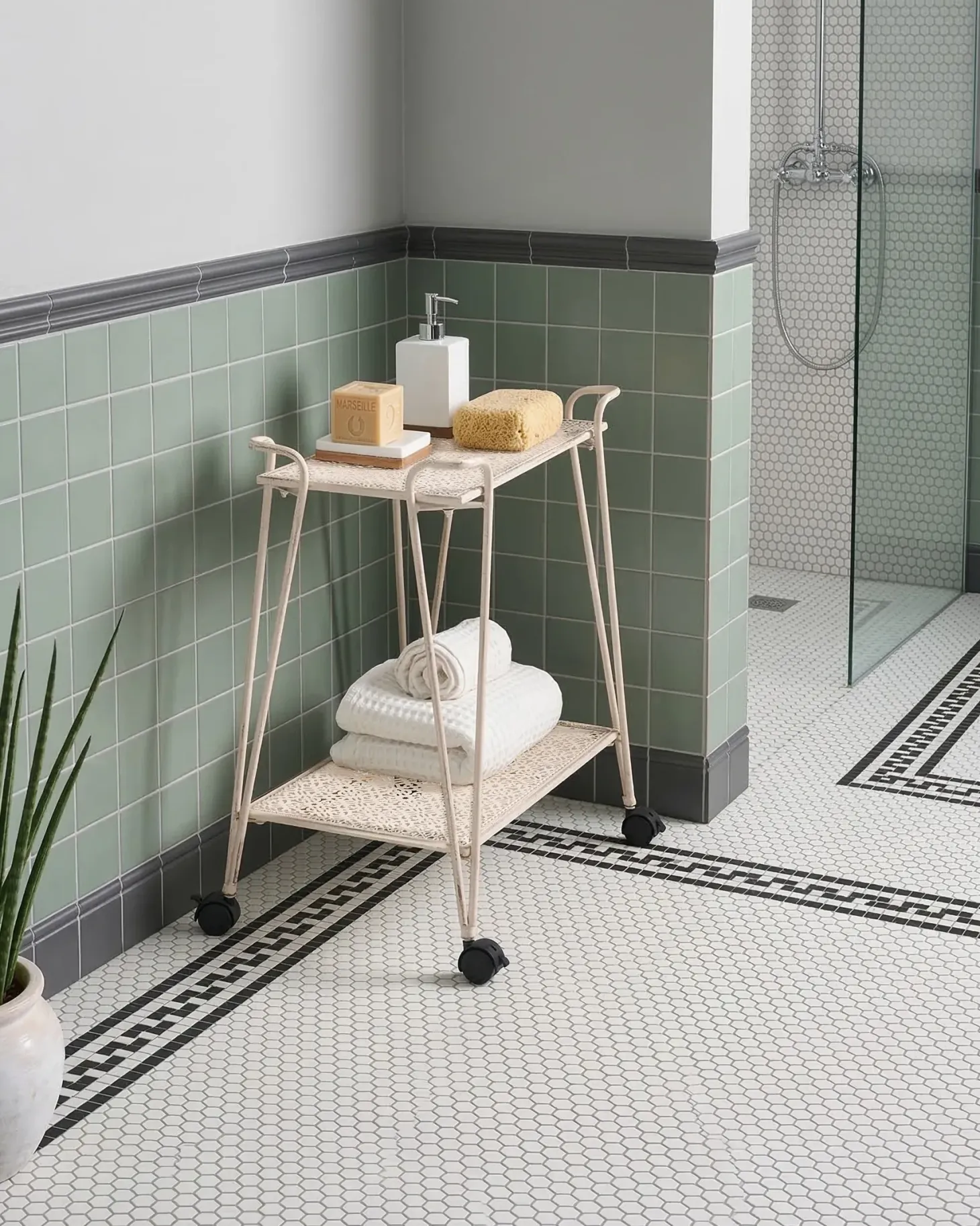 Rullebord YUMBILLA Metal Hvid med hjul