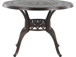 SALENTO 4 personers Havemøbelsæt Mørkebrun Metal med parasol (16 variant)