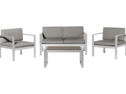 SALERNO 4 personers Loungesæt med bord Mørkegrå Metal