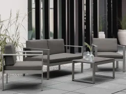SALERNO 4 personers Loungesæt med bord Mørkegrå Metal