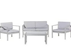SALERNO 4 personers Loungesæt med bord Lysegrå Metal