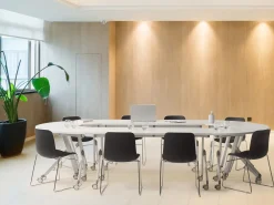Sammenklappeligt skrivebord BENDI Hvid 180 cm 60 cm med hjul