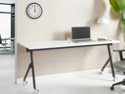 Sammenklappeligt skrivebord BENDI Hvid 180 cm 60 cm med hjul