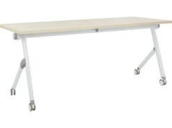 Sammenklappeligt skrivebord BENDI Lysebrun 180 cm 60 cm med hjul