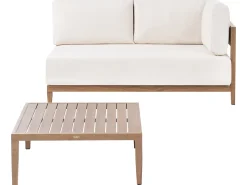 SAMPIERI 2 personers Havesofa med bord Brun Metal