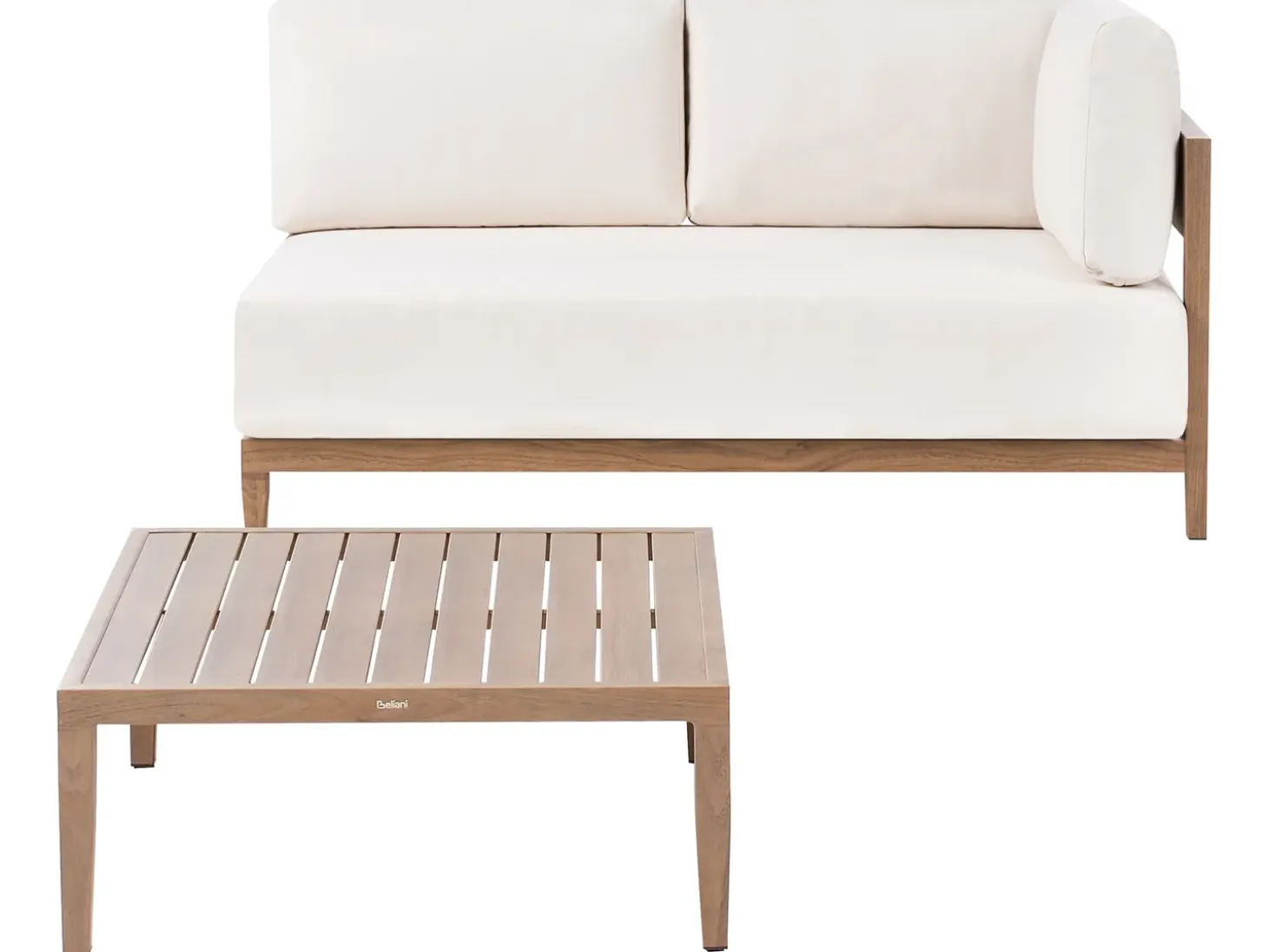 SAMPIERI 2 personers Havesofa med bord Brun Metal