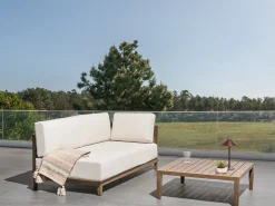 SAMPIERI 2 personers Havesofa med bord Brun Metal